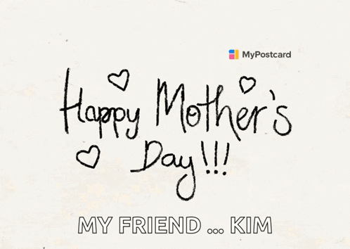 Happy Mothers Day Postcard With Hearts GIF