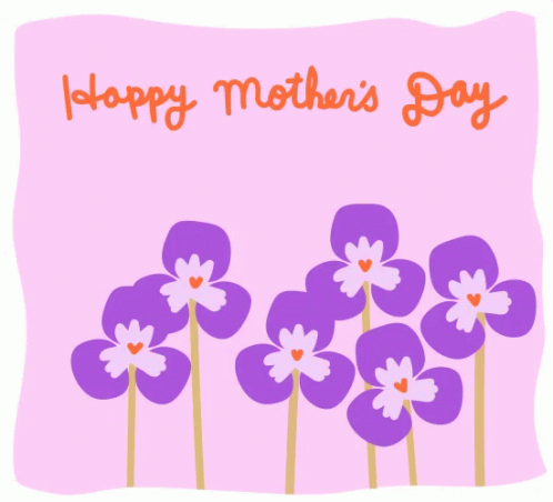Happy Mothers Day Purple Flowers GIF