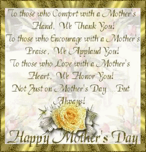 Happy Mothers Day Quotes Glittery Golden Bloom GIF