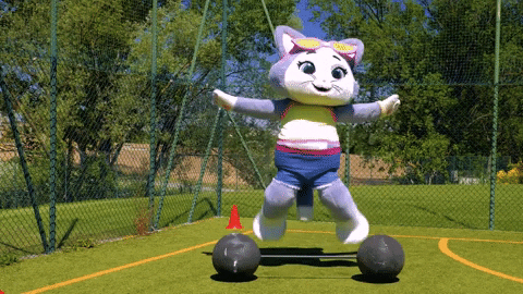 Happy Moving Cat Mascot GIF