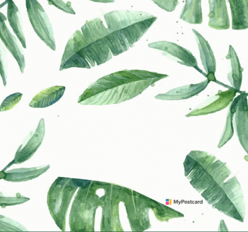 Happy Namesday Watercolor Leaves