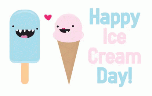 Happy National Ice Cream Day Heart GIF