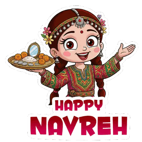 Happy Navreh Girl Holding Food