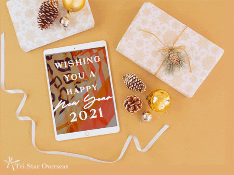 Happy New Year 2021 Aesthetic Greeting Cards GIF