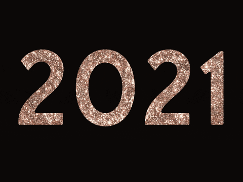 Happy New Year 2021 Animated Numbers Art GIF