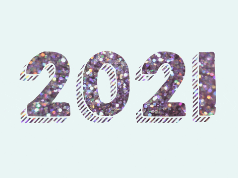 Happy New Year 2021 Animated Text Loop GIF
