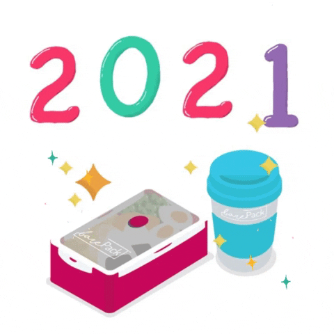 Happy New Year 2021 Celebration Food Pack GIF