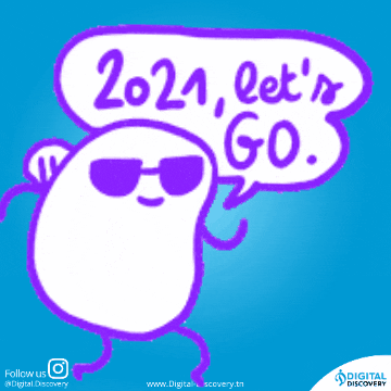 Happy New Year 2021 Let's Go Excited Animation GIF