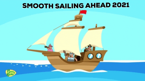 Happy New Year 2021 Smooth Sailing Pants Bear GIF
