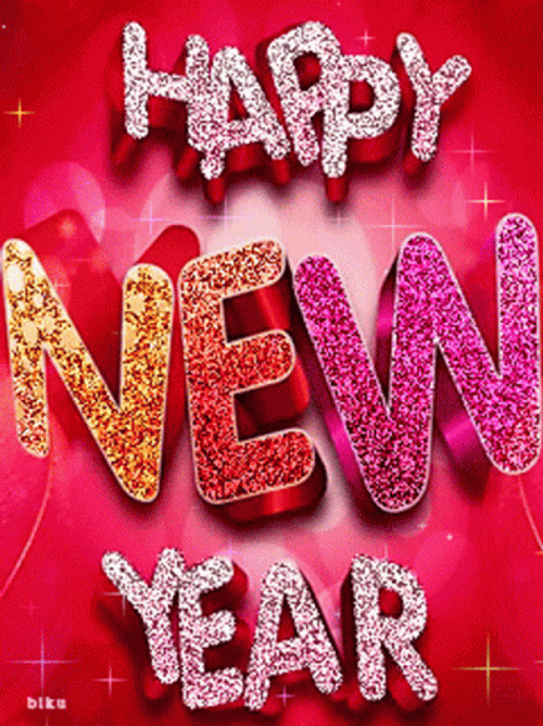 Happy New Year 2021 Sparkling Flash Greeting GIF