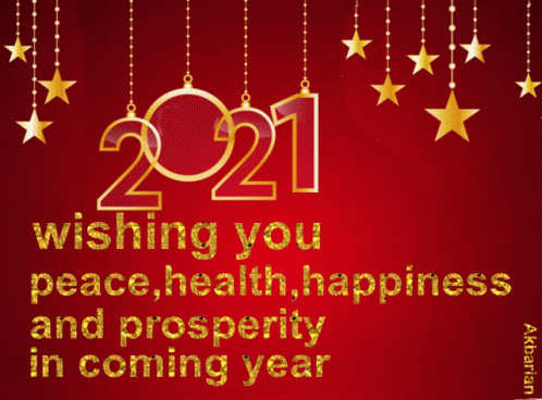 Happy New Year 2021 Wish Message Stars GIF