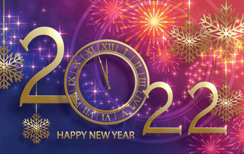 Happy New Year 2022 Clock Hanging Ball GIF | GIFDB.com