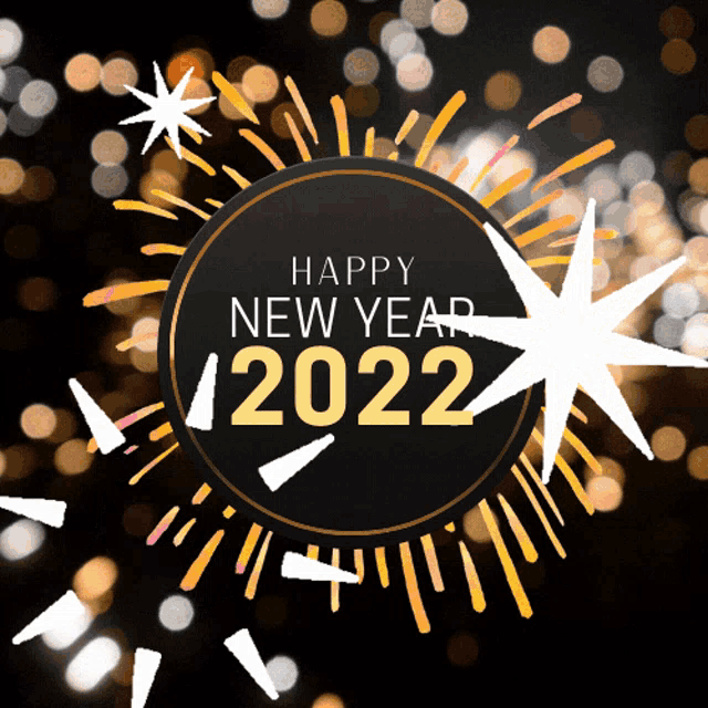 Happy New Year 2022 Sparkly Celebration GIF
