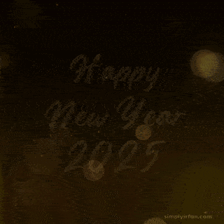 Happy New Year 2025 on Black Background