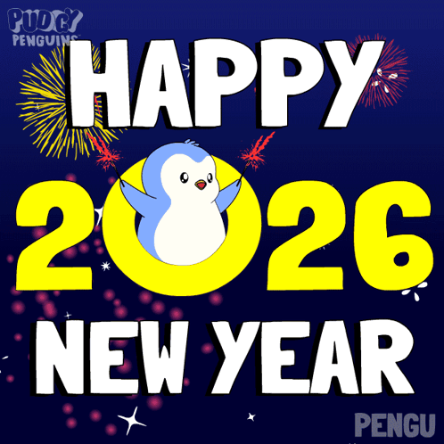 Happy New Year 2026 Penguin