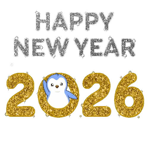 Happy New Year 2026 Penguin on Number