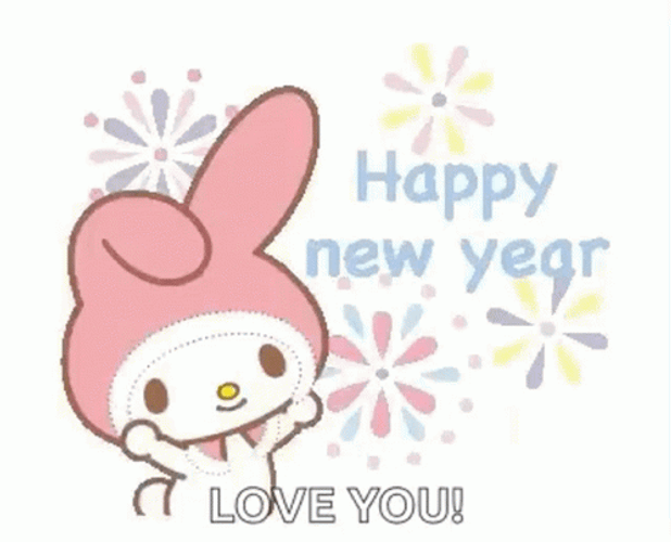 Happy New Year Animated My Melody GIF