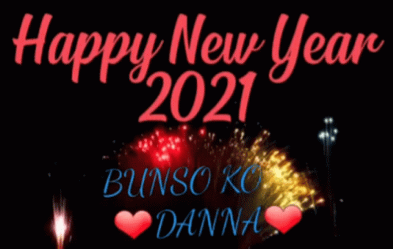 Happy New Year Animated Pink Letterings GIF
