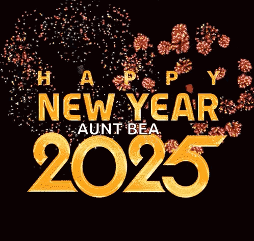 Happy New Year Aunt Bea Greeting Card Fireworks