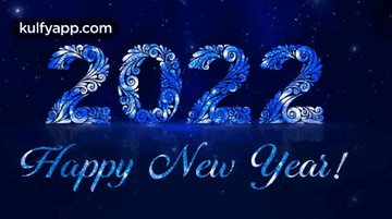 Happy New Year Blue Background Snowflakes