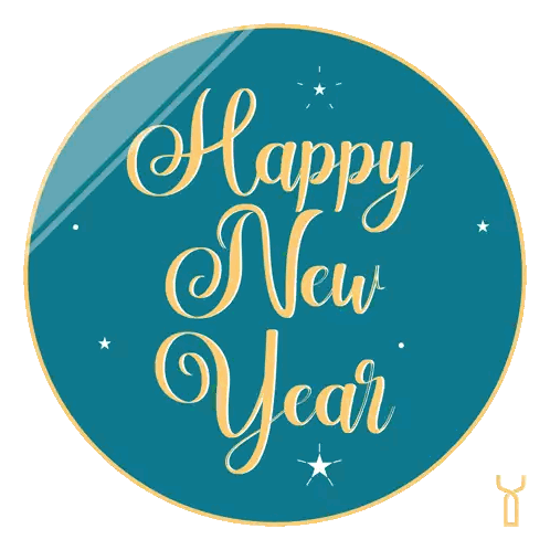 Happy New Year Blue Circle