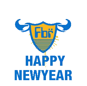Happy New Year Card With Bull And Fireworks