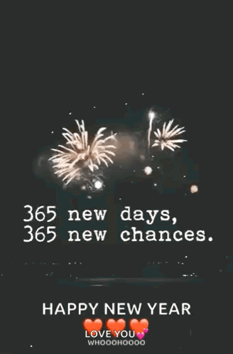 Happy New Year Card With Fireworks GIF