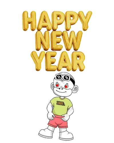 Happy New Year Cartoon Character
