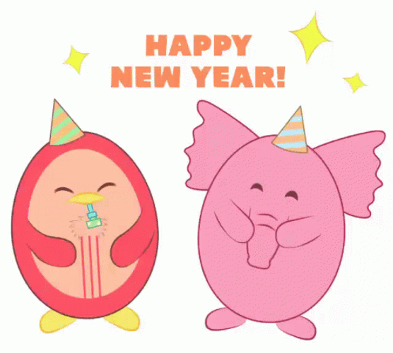 Happy New Year Cartoon Iggies GIF 