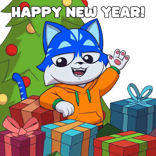 Happy New Year Cat Greeting