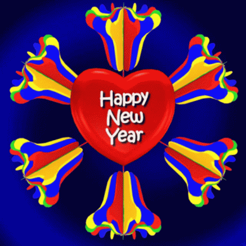 Happy New Year Colorful Celebration GIF