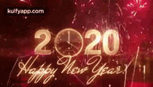 Happy New Year Countdown Clock 2020 Fireworks GIF