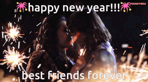Happy New Year Couple Kissing