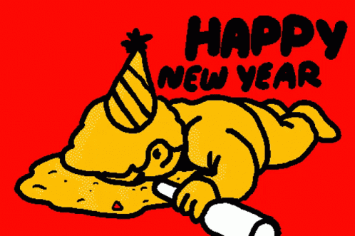 Happy New Year Drunk Guy GIF