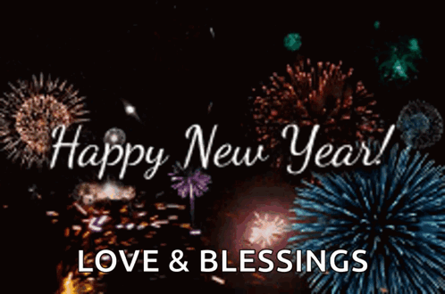 Happy New Year Fireworks Love & Blessings