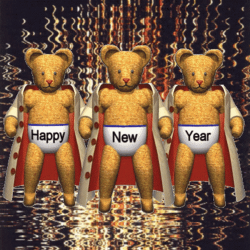 Happy New Year Funny Bear GIF 