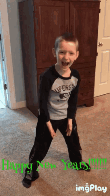 Happy New Year Funny Boy Screaming And Dance GIF
