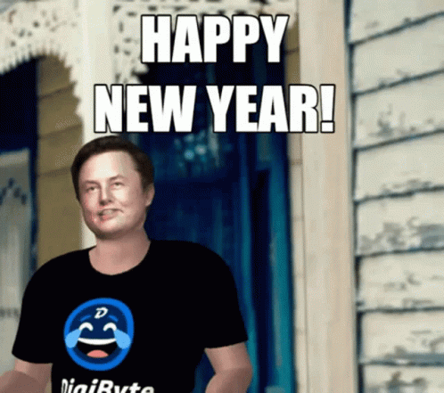 Happy New Year Funny Elon Musk Digibyte Meme GIF