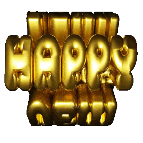 Happy New Year Gold Sign