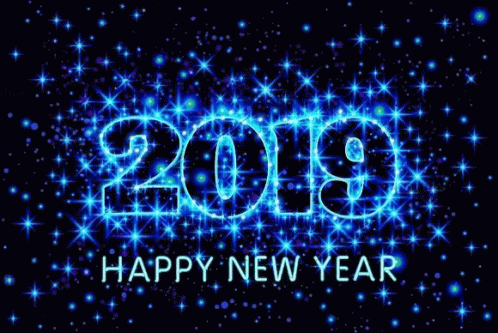 Happy New Year Greeting Card 2019