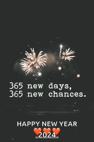 Happy New Year Greeting Card with Fireworks