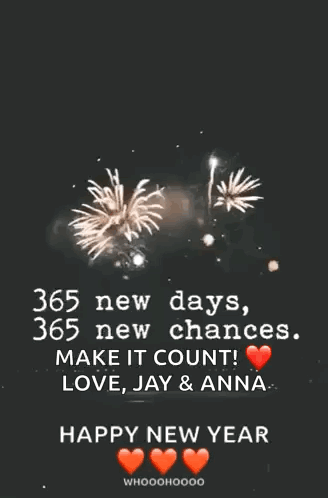 Happy New Year Message with Firework Display