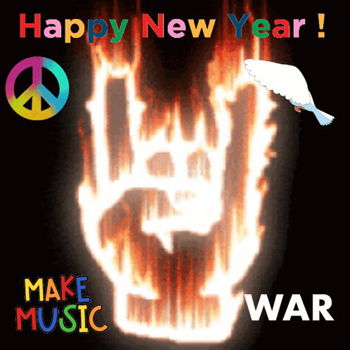 Happy New Year Peace Sign Rock