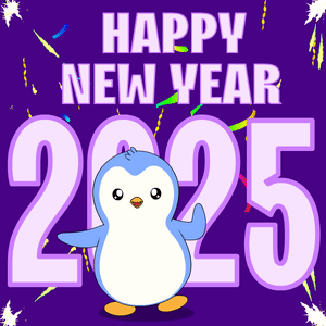 Happy New Year Penguin Card 2025