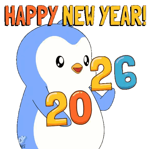 Happy New Year Penguin Card