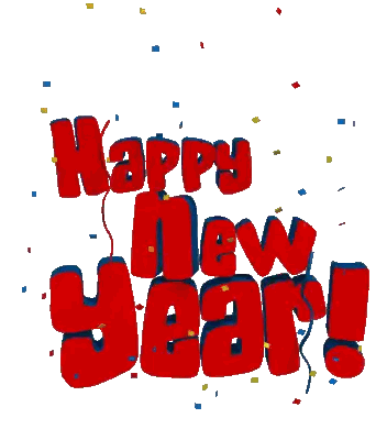 Happy New Year Sign With Confetti