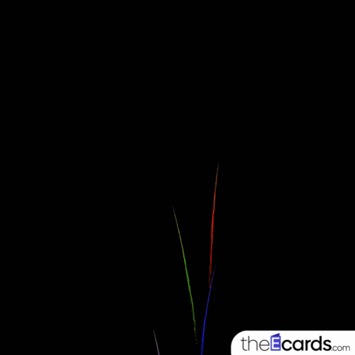 Happy New Year Sign With Fireworks GIF