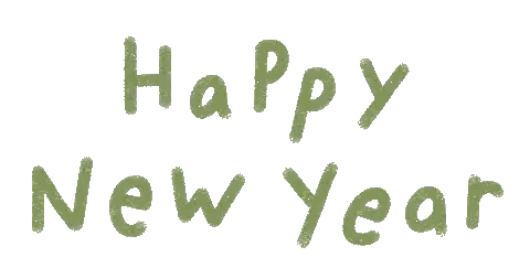 Happy New Year Written in Green Chalk