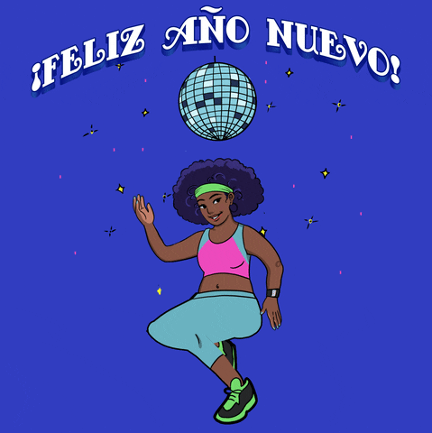 Happy New Years Dancing Woman Animation GIF