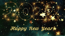 Happy New Years Eve 2022 Starry Greeting GIF